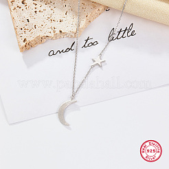 Collar de luna y estrella de plata s925&nbsp;DK3531
