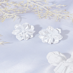 1 пара сережек-гвоздиков из смолы с цветком&nbsp;EJEW-LP0008-007