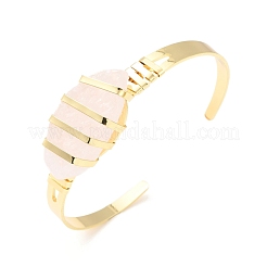 Bracciale rigido con perline occhio di cavallo in quarzo rosa naturale&nbsp;G-D458-01G-02-RS