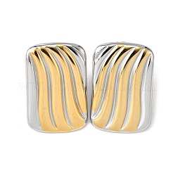 Прямоугольные двухцветные серьги-гвоздики из нержавеющей стали 304&nbsp;EJEW-D308-10B-PG