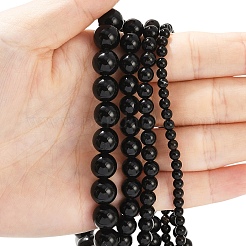 1 нить бусин из натурального черного оникса&nbsp;G-YW0002-57A