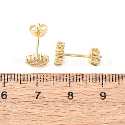 Серьги-гвоздики из латуни с микропаве и кубическим цирконием&nbsp;LS-EJEW-H174-01C-G