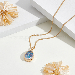 1 шт. латунный прозрачный стеклянный медальон-капля с подвеской&nbsp;NJEW-NB0001-34