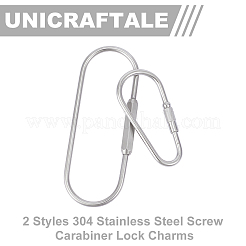 4 шт. 2 стиля подвески-карабиновые замки из нержавеющей стали 304&nbsp;STAS-UN0059-93
