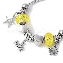 3шт 3 цвета латунные европейские бусины браслеты с подвесками наборы&nbsp;BJEW-JB11586