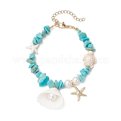 4 шт. браслеты с подвесками из натурального топаза&nbsp;BJEW-TA00640