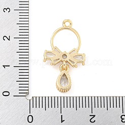 Покрытие стойки латунь микропаве прозрачные подвески из кубического циркония&nbsp;KK-F089-10G