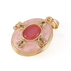 1 pendentif médaillon en laiton émaillé&nbsp;FIND-TA0010-71B