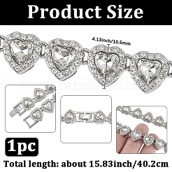 1 шт. сердце из цинкового сплава со стразами&nbsp;NJEW-SP0001-06P