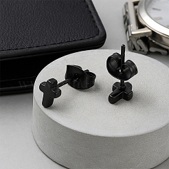 12 шт. 3-х цветные латунные серьги-гвоздики&nbsp;EJEW-GO0003-10