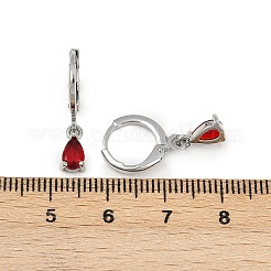 Tropfenförmige Creolen aus Messing mit Mikropavé und Zirkonia&nbsp;EJEW-K309-18P-03