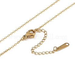 Colliers avec pendentifs en acier inoxydable 304 avec initiales plaquées ionique (IP)&nbsp;NJEW-M199-01G-A