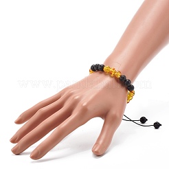 Braccialetto di perline intrecciate con diffusore di oli essenziali per aromaterapia per ragazze donne&nbsp;BJEW-JB06905