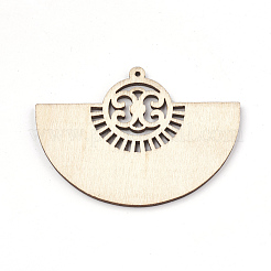 Gros pendentifs en bois non teint&nbsp;X-WOOD-T008-32