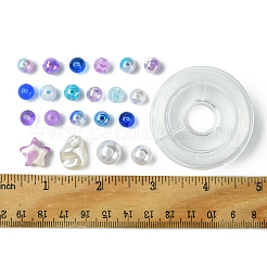 Наборы для изготовления браслетов из круглых бусин из акрила и АБС-пластика с имитацией жемчуга&nbsp;DIY-FS0007-42