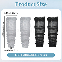 2 пара двухцветных нарукавников из поликоттона&nbsp;AJEW-CY0001-40B