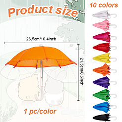 10 Stück Mini-Puppenschirm aus Polyester in 10 Farben&nbsp;AJEW-GO0001-93