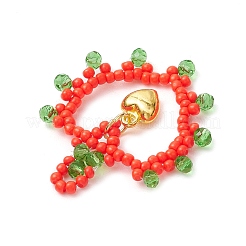 Подвески в форме сердца из стеклянных бусин&nbsp;PALLOY-MZ00588-03