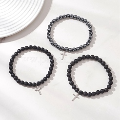 3 шт. браслет из натуральных и синтетических бусин&nbsp;BJEW-JB13252