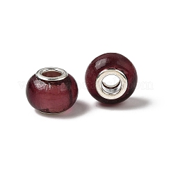 Handgefertigte Silberfolie Glasperlen europäischen&nbsp;X-LPDL-R008-02