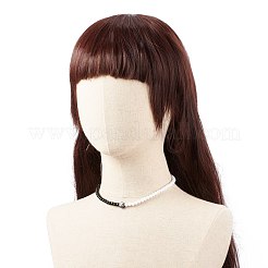 Collana di perline tonde in argilla polimerica yin yang e acrilico per donna&nbsp;NJEW-JN03925
