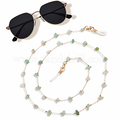 Цепочка из натурального нефрита и сплава с цепочкой на шею для очков&nbsp;AJEW-WH20070-024C