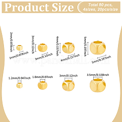 80шт 4 стиля латунные бусины&nbsp;KK-LP0001-64
