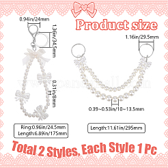2 шт. 2 стиля абс пластиковый жемчужный кулон украшения&nbsp;AJEW-BBC0002-34