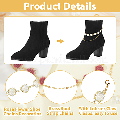 Сплав с пластиковым жемчугом и латунными цепочками для ремней безопасности&nbsp;HJEW-HS00060