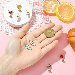 8 colgante de aleación de esmalte con diseño de cóctel o helado&nbsp;ENAM-CJ0007-37