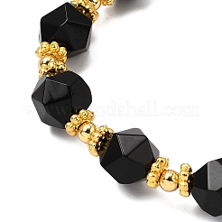 Браслеты с подвесками из натурального черного оникса&nbsp;BJEW-JB12058