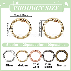 Anelli a molla in lega di zinco da 100 pz 5 colori&nbsp;FIND-GO0004-54