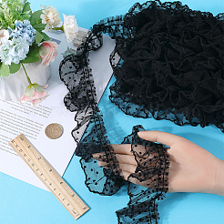 Ruban de bordure en dentelle plissée en polyester de 10 m&nbsp;DIY-GF0009-03B
