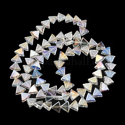 Прозрачные стеклянные бусины с гальваническим покрытием ab&nbsp;EGLA-G037-08A-AB01