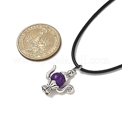 3 collar con cordón encerado con colgante de aleación&nbsp;NJEW-JN05440