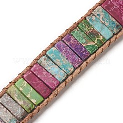 Bracciali con perline di diaspro imperiale / sedimenti marini naturali regalite / imperiali&nbsp;BJEW-E351-03A