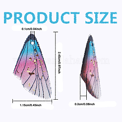 8шт 4 цвета прозрачные подвески из смолы&nbsp;RESI-FP0001-25