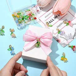 20 шт. 10-х цветный ландыш из стекла и акрила подвесное украшение&nbsp;HJEW-CJ00050