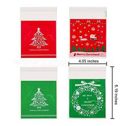 400 pièces 4 styles sacs de bonbons de Noël auto-adhésifs&nbsp;JX059A