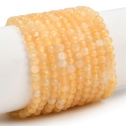 Chapelets de perles en jade topaze naturelle&nbsp;G-L662-A01-4mm