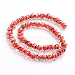Fili di perline di rondelle di vetro murano sabbiato a mano&nbsp;LAMP-I010-B-03