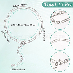 12 шт. браслеты из нержавеющей стали 304 с цепочками-скрепками&nbsp;BJEW-SC0001-40