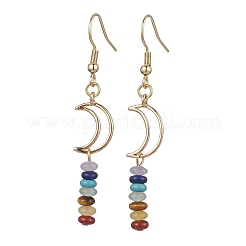 2 par de pendientes colgantes de acero inoxidable 304 con 2 estilos de luna y estrella&nbsp;EJEW-JE05673