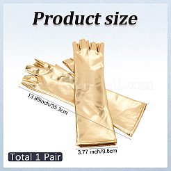 Guantes sin dedos brillantes de charol de medio dedo&nbsp;AJEW-WH20080-06A