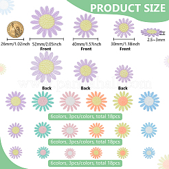 54 шт. 18 стиля вышитая нашивка на ткань с изображением цветка ромашки&nbsp;PATC-FG0003-28