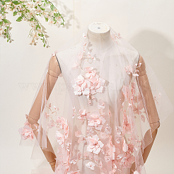Tissu en polyester à fleurs 3D avec perles de résine&nbsp;AJEW-MA0001-48A