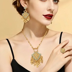 Collane con pendenti in lega di zirconi cubici e set di orecchini pendenti e anelli&nbsp;FS-WG1779A-01