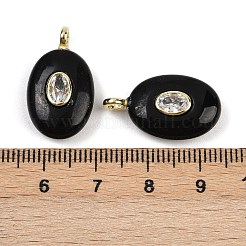 Подвески из натурального обсидиана и кубического циркония&nbsp;G-Z076-01G-12