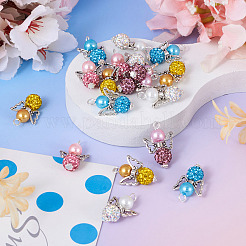 20 шт. подвески из полимерной глины 5 цветов и стеклянных стразов&nbsp;FIND-TA0004-83