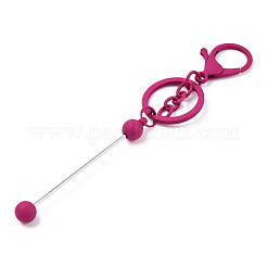 Окрашенный распылением брелок из сплава с бусинами для изготовления ювелирных изделий своими руками&nbsp;KEYC-A011-02J